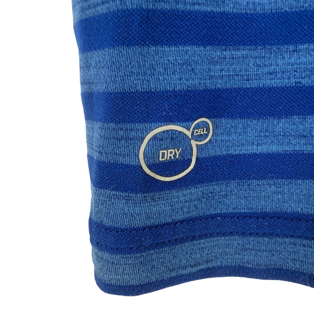 Puma Golf Mens Blue Striped Dry Cell Polo Shirt Short Sleeve Size Medium - Picture 6 of 9